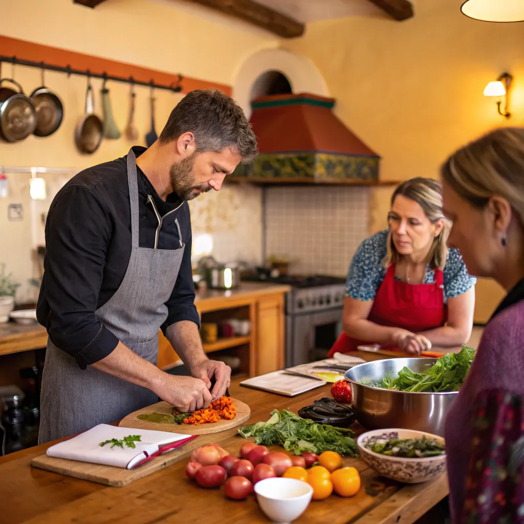 Customer enjoying a cooking class